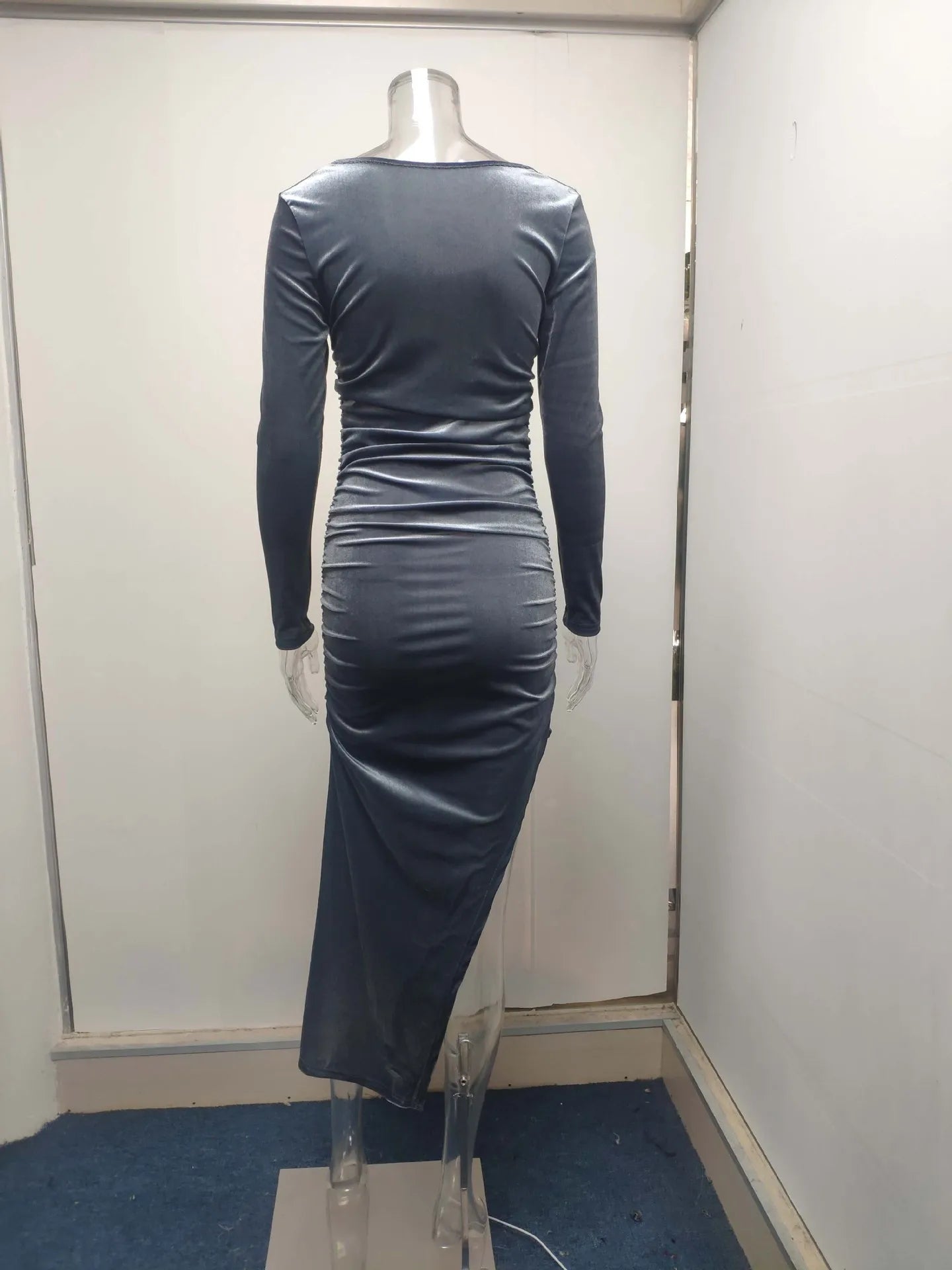Dress Women Summer 2022 Women Europe New Split Sense Pure Color Led High Waist Dresses Casual Vestidos OLNAL8752