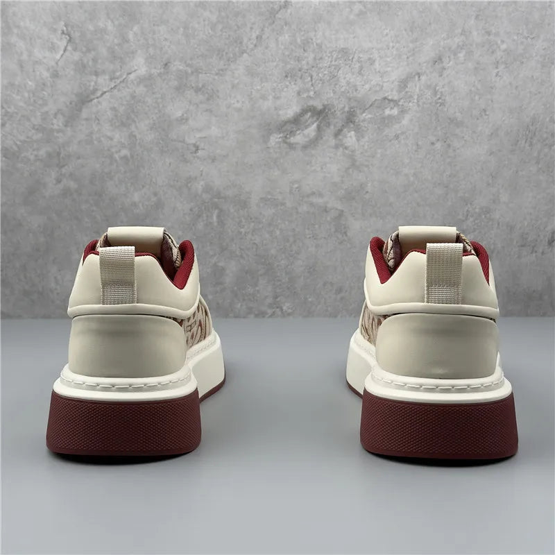 Luxury Designer Britain Men's Lace Up Color-blocked Thick Bottom Causal Board Shoes Flats Moccasins Male Walking Sneakers