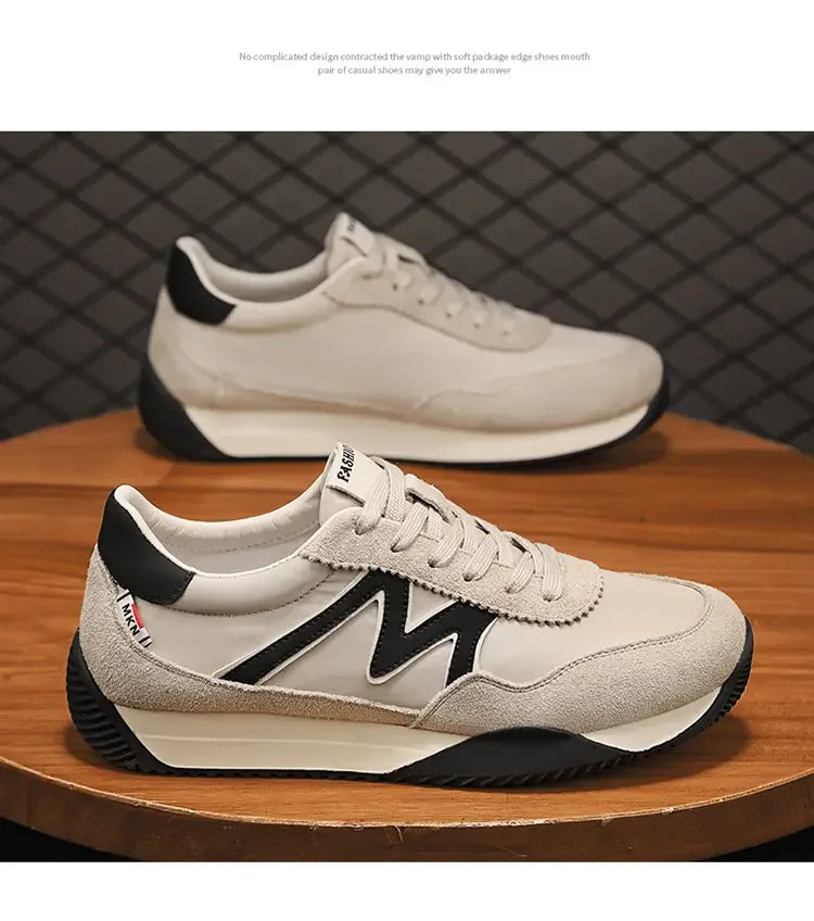 Sneakers Casual Mens Designer Retro Running Shoes Fashion Microfiber Leather Fabric Breathable Increased Internal Platform Shoes