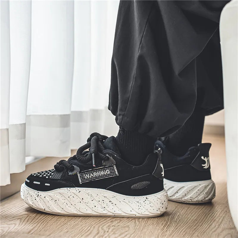 Chunky Men Canvas Sneakers Tennis Man Trend 2023 Casual Skateboarder Shoes Black Man Autumn Comfort Anti Slip Mens Footwear Rest