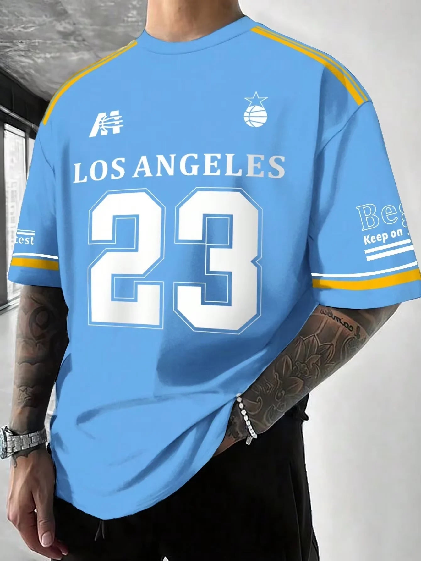Los Angeles Print Graphic T-Shirt Short Sleeve Sports Women's T-shirt Unisex Casual Daily Wear Summer Men's Racing T-shirt