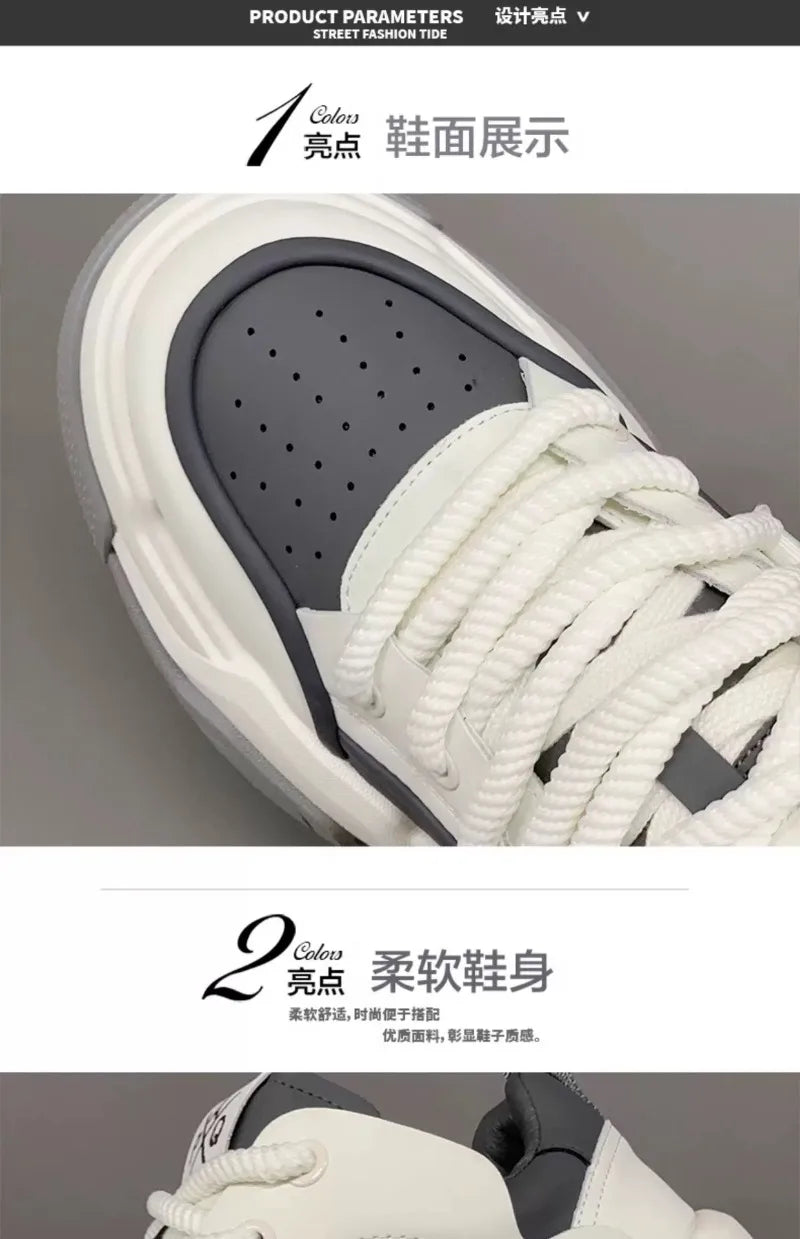 Designer Style Men Shoes White Comfortable Thick Platform Sneakers Fashion Casual Shoes Men 2025 New Brand Sports Trainers Tenis