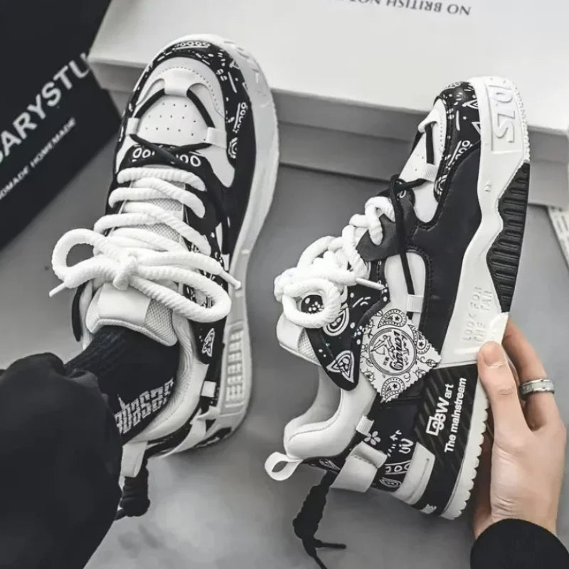 Men Sneakers Outdoor Casual Shoes Fashion Spring Breathable Vulcanized Shoes Comfortable Walking Shoe Platform Lace Up Men Shoes