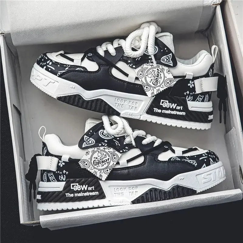 Men Sneakers Outdoor Casual Shoes Fashion Spring Breathable Vulcanized Shoes Comfortable Walking Shoe Platform Lace Up Men Shoes