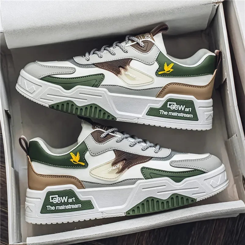 New Men's Leather Low-Top Fashion Easiest for Match Running Shoes Men's Skateboard Shoes Suitable for Outdoor Sports