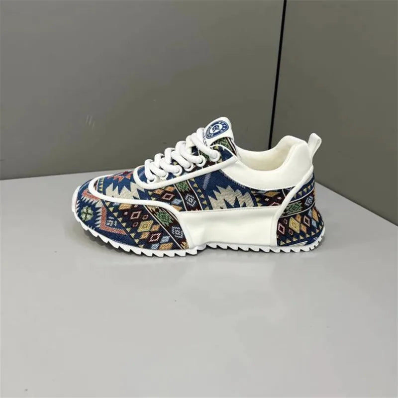 Designer Big Size 39-48 Men Chunky Sneakers Flats Board Shoes 2025 Spring New Microfiber Leather Casual Shoes Increased Internal