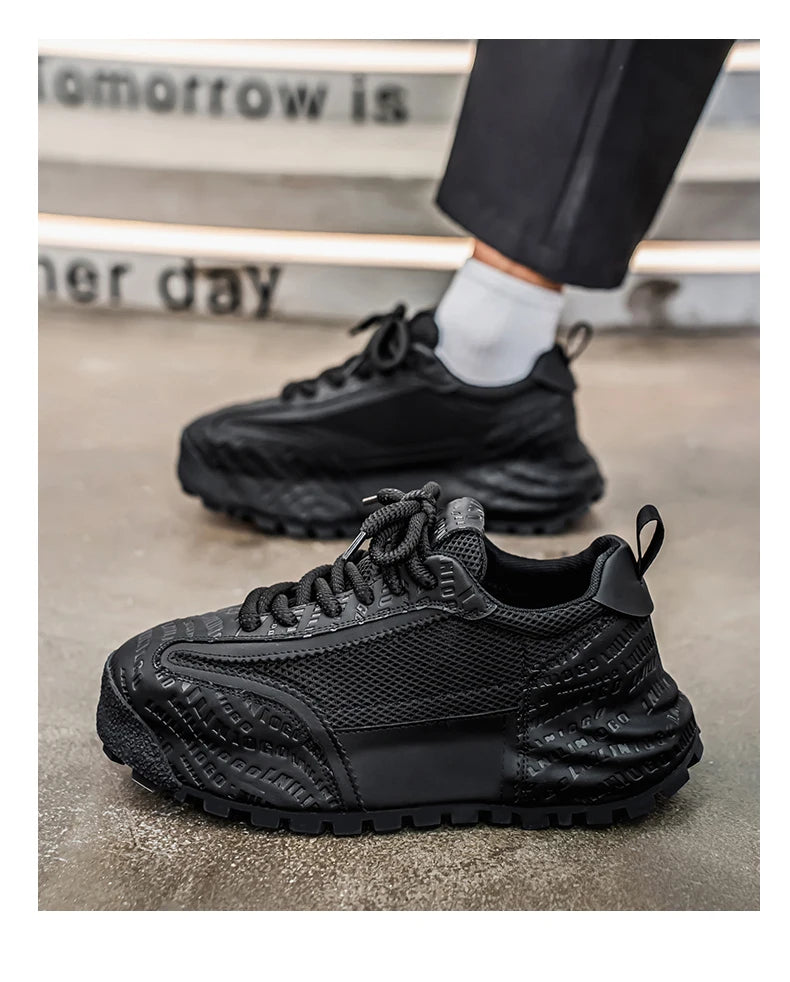 New Mens Shoes Large Size Breathable Sneakers Breathable Composite Seiko Upper Thickened Anti-slip Wear-resistant Soles Shoe