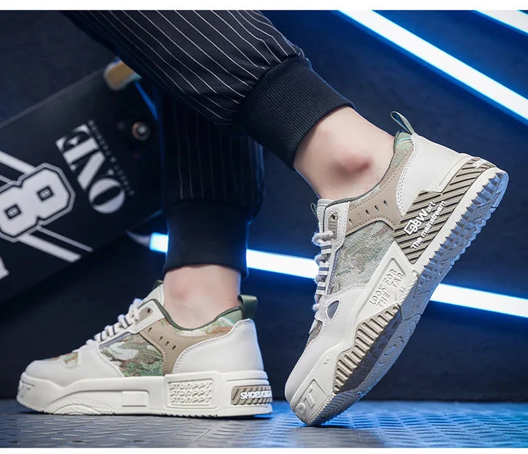 Spring and Autumn new breathable and comfortable shoes student trend versatile thick soled sports and leisure board shoes