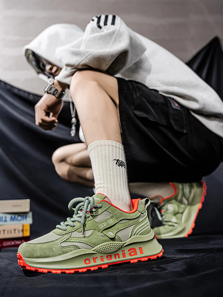2025 spring men's new outdoor mesh sports shoes breathable comfortable soft sole casual shoes
