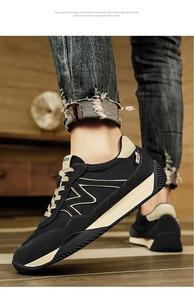 Sneakers Casual Mens Designer Retro Running Shoes Fashion Microfiber Leather Fabric Breathable Increased Internal Platform Shoes