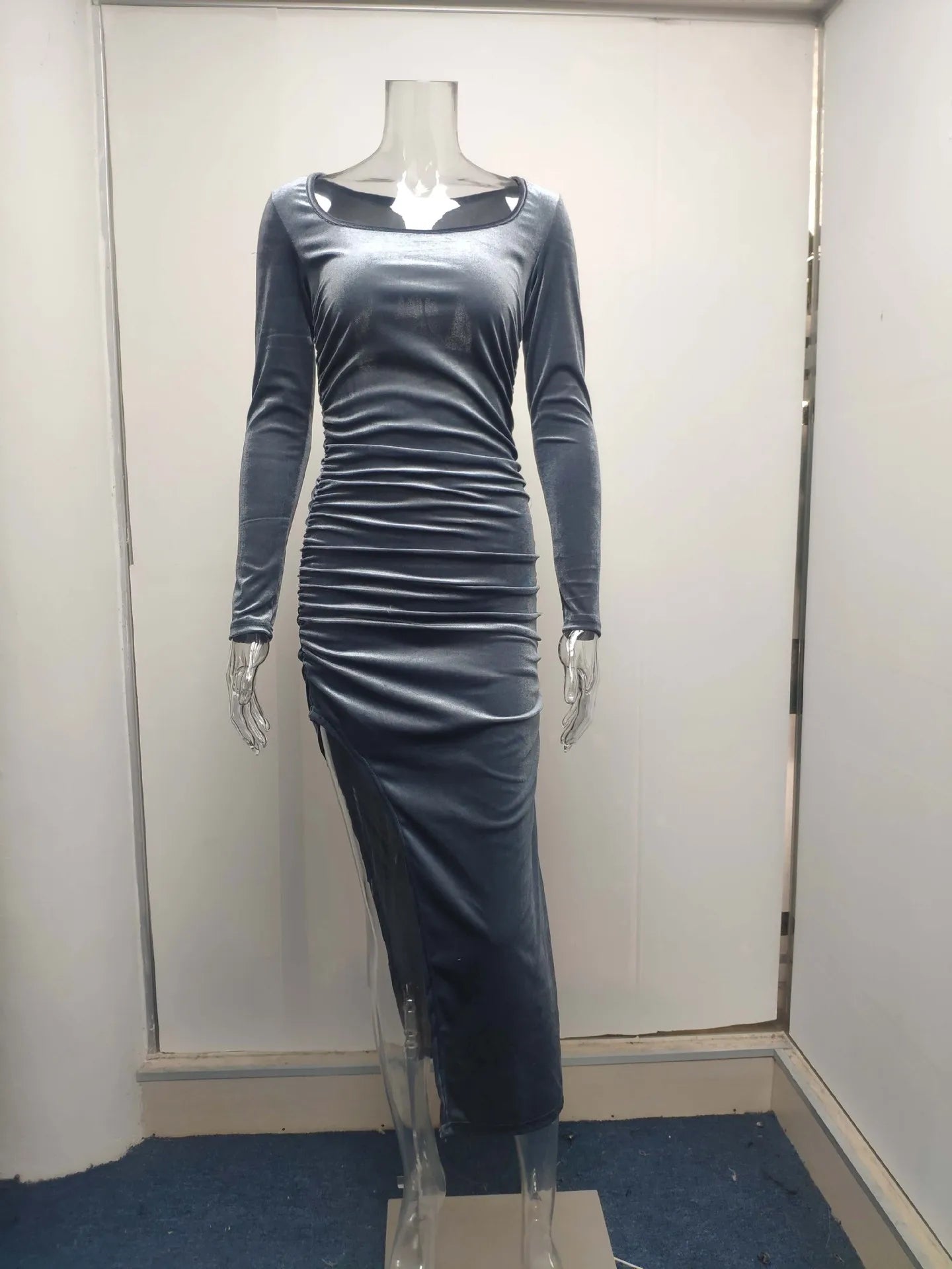 Dress Women Summer 2022 Women Europe New Split Sense Pure Color Led High Waist Dresses Casual Vestidos OLNAL8752