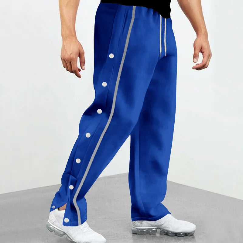 2024 Casual Sports Breasted Pants Men's Autumn New Button Loose Straight Drawstring Oversized Sweatpants Trousers Free shipping