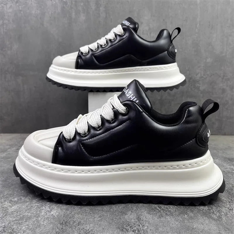Men's Sneakers Chunky Sneaker 2025Fashion Designer Shoes Man Casual Leather Increased Internal Platform Board Shoes Outdoor Shoe