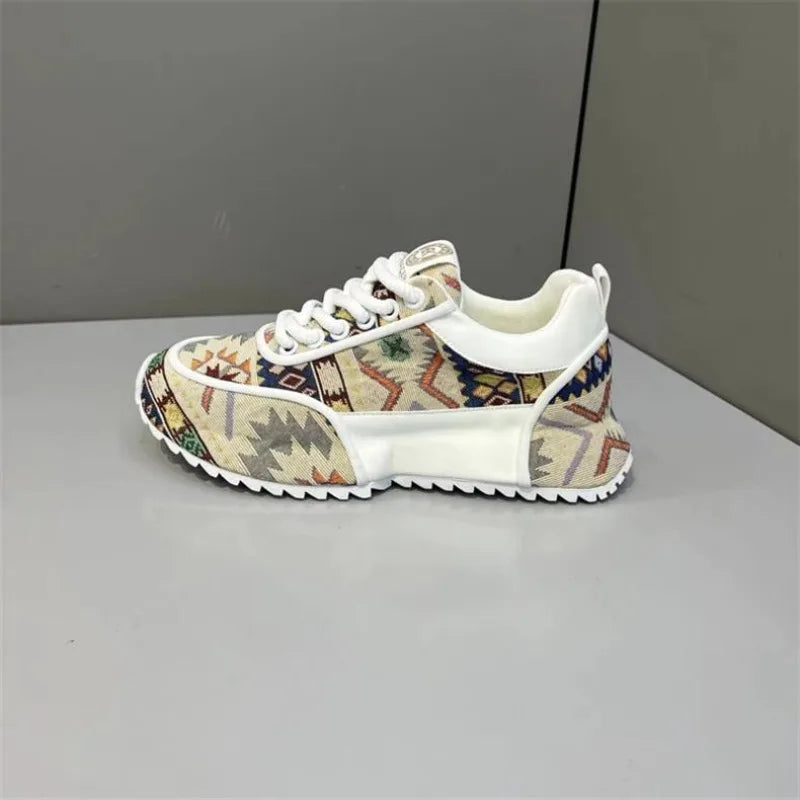 Designer Big Size 39-48 Men Chunky Sneakers Flats Board Shoes 2025 Spring New Microfiber Leather Casual Shoes Increased Internal