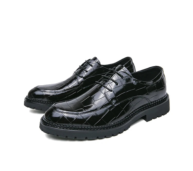 Business shoes British casual shoes Increase leather shoes Korean version breathable lace-up hair stylist men's shoes