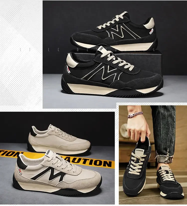 Sneakers Casual Mens Designer Retro Running Shoes Fashion Microfiber Leather Fabric Breathable Increased Internal Platform Shoes