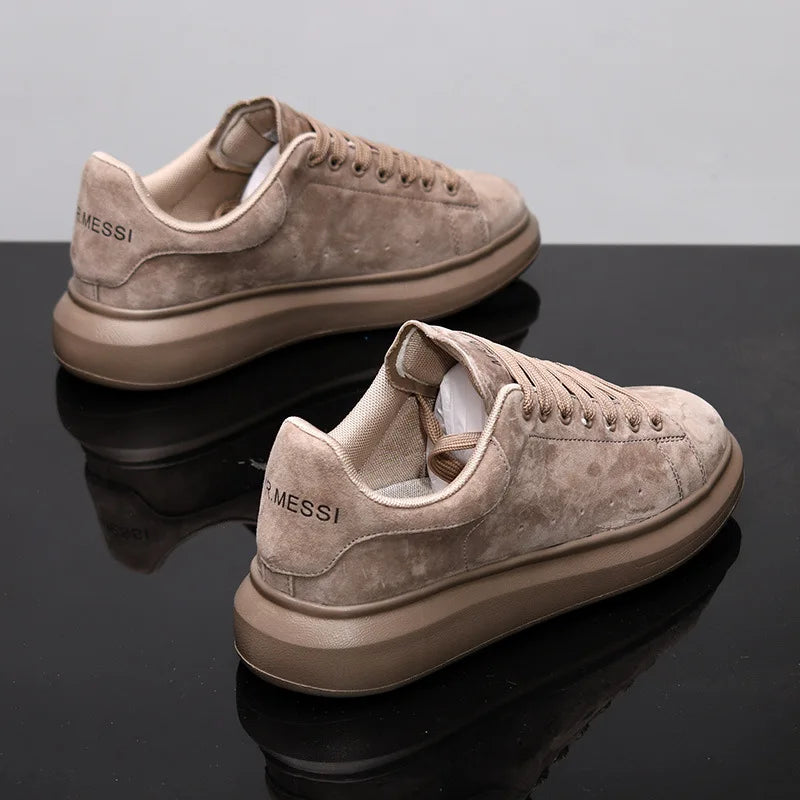 Sneakers Casual Plus Size 43 44 Women Men Designer Board Shoes Fashion Microfiber Leather Increased Internal Flat Platform Shoes