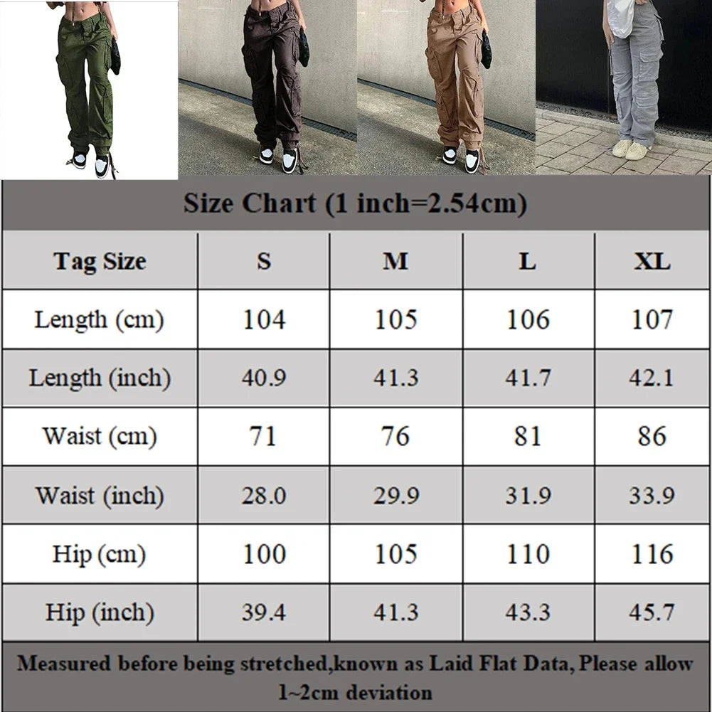 Outdoor Activities L Light Grey Baggy Cargo Pants Fashion Vintage Women Trousers Casual Women's Pants Ideal For Vacation