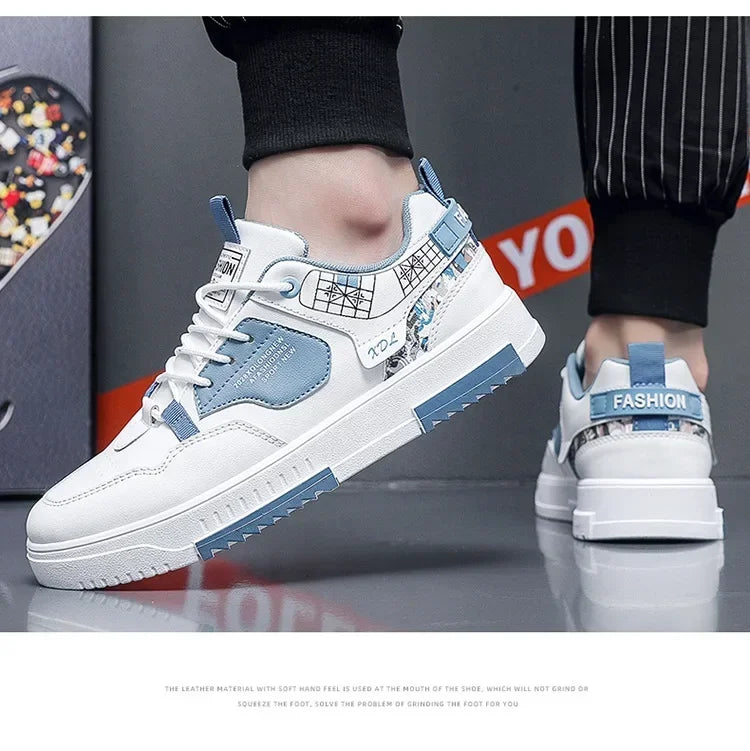 2025 Fashion Men Casual Platform Sneakes LaceUp Trainers Student Sneakes Mens Vulcanized Shoes Tennis Sneakers