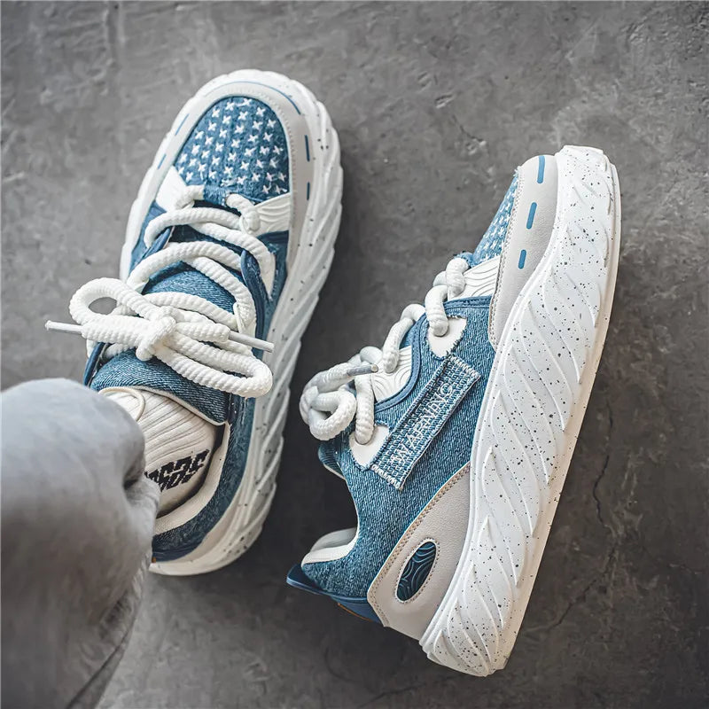Chunky Men Canvas Sneakers Tennis Man Trend 2023 Casual Skateboarder Shoes Black Man Autumn Comfort Anti Slip Mens Footwear Rest