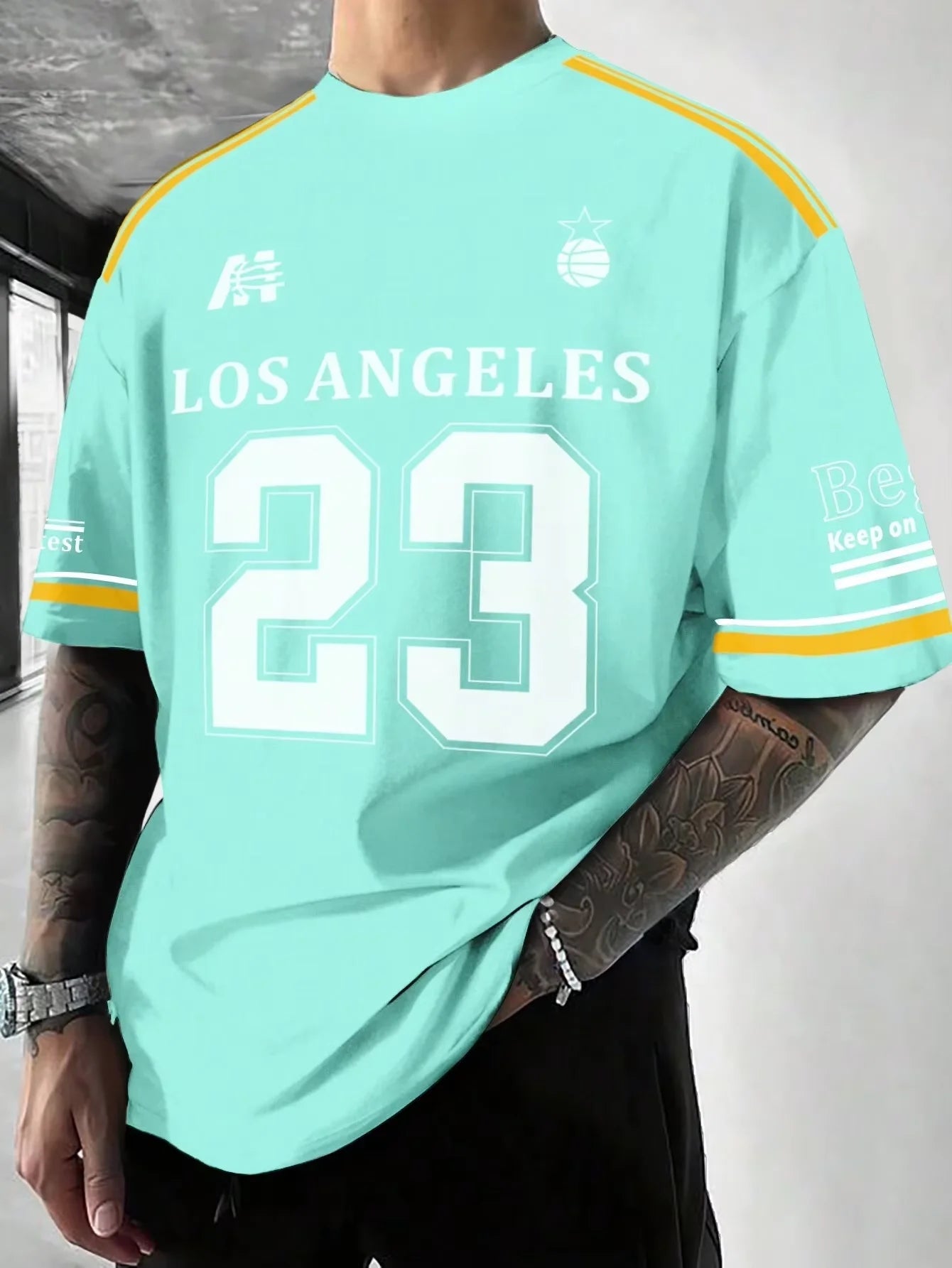Los Angeles Print Graphic T-Shirt Short Sleeve Sports Women's T-shirt Unisex Casual Daily Wear Summer Men's Racing T-shirt