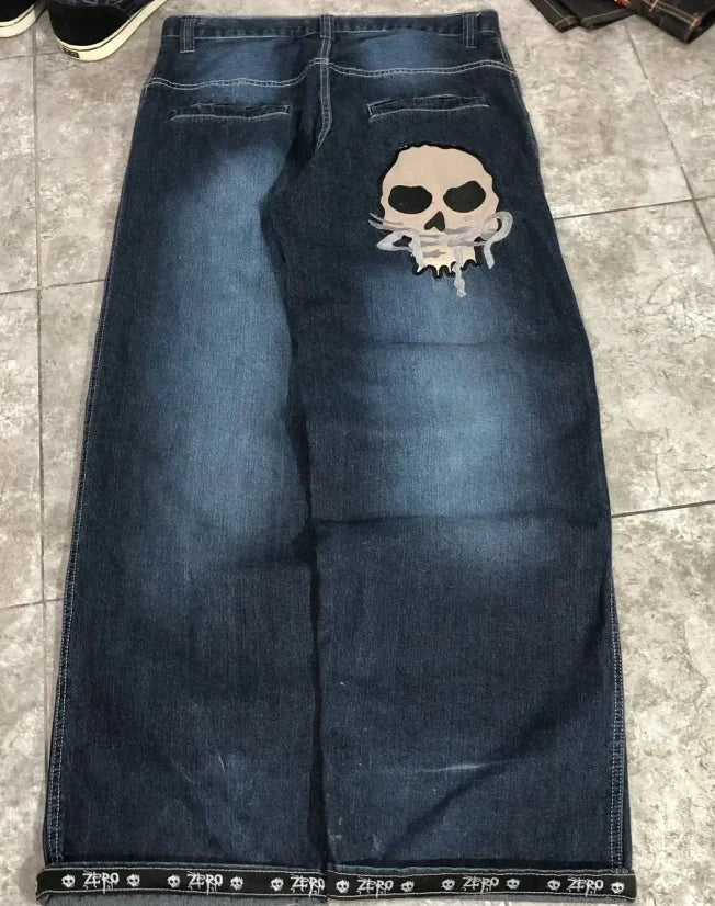 European and American oversized pocket washed wide leg straight leg jeans men's y2k Harajuku high street denim wide leg pants