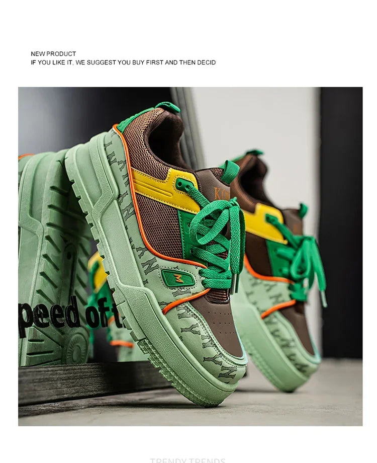 2025 New Spring Shoes for Men Thick Soles Increase Board Shoes All Casual Sports Shoes Fashion Trend Ins Men Board Shoes