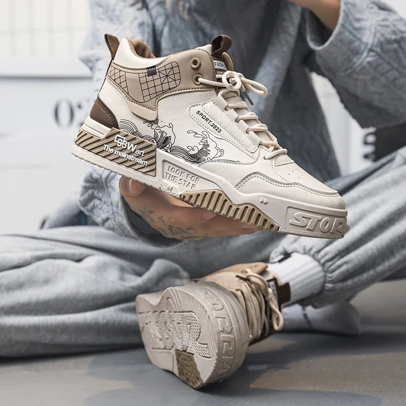 Daddy Shoes Male Sports Sneakers Trainers Street Culture Walking Footwear Man Men High Top Casual Shoes Personality Thick Soled