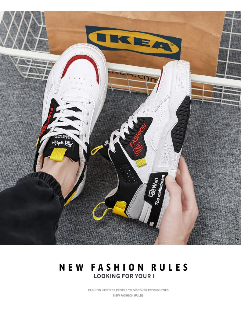 2025 summer new all-in-one fashion leisure sports youth thick sole fashion shoes small white shoes men's board shoes light