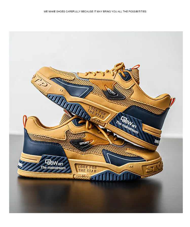 Men's Casual Sports Shoes Low-Top Fashion Trend Mesh Men Skateboard Shoes New 2025 Summer Outdoor Sports Shoes Tenis Masculino
