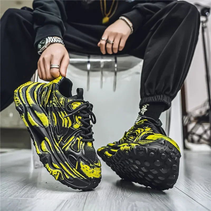 2025 Autumn High End Fashion Trendy Men's Shoes Wear Resistant Light Luxury Daily Color Blocked Casual Sports Shoes