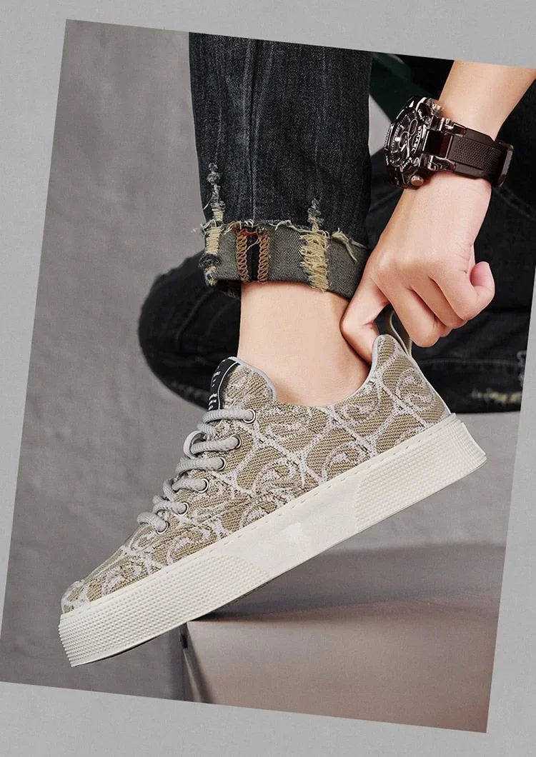 2025 Summer Men's Shoes New Breathable Canvas Shoes Men's Trend Versatile Sports Shoes Casual Shoes Board Shoes Trendy Shoes