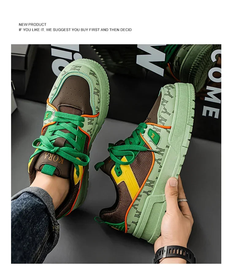 2025 New Spring Shoes for Men Thick Soles Increase Board Shoes All Casual Sports Shoes Fashion Trend Ins Men Board Shoes