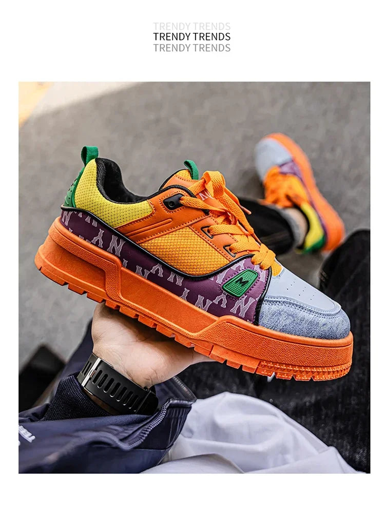 2025 New Spring Shoes for Men Thick Soles Increase Board Shoes All Casual Sports Shoes Fashion Trend Ins Men Board Shoes