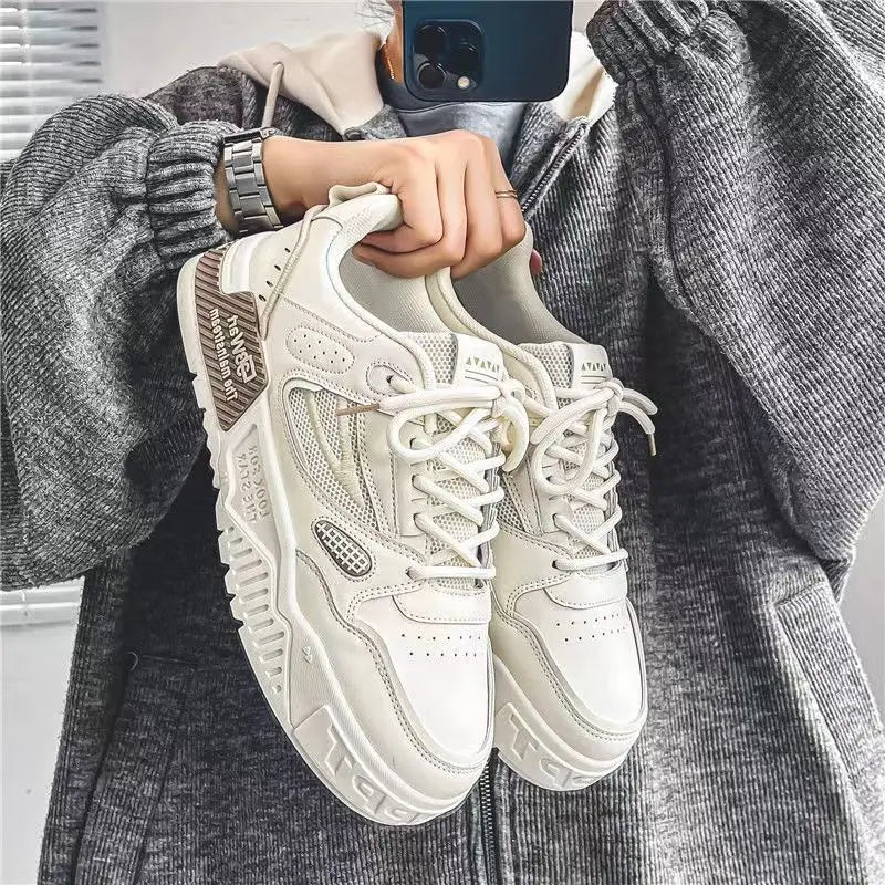 Mens Shoes Fashion Outdoor Casual Shoes Lace Up Platform Skateboard Shoe Training Shoes for Men Non Slip Sneaker Tenis Masculino