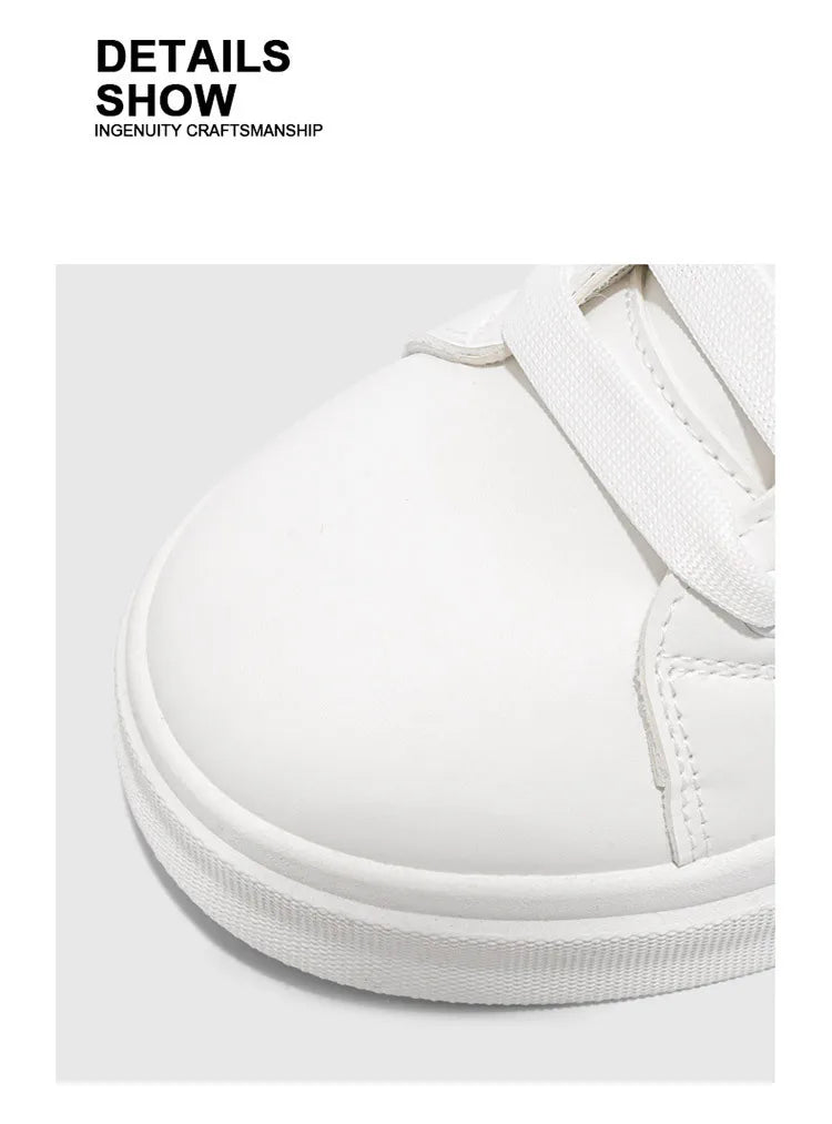 2025 Spring Autumn New Men's Shoes Breathable Comfortable White Shoes Men's Platform Sneakers Lace-up Casual Sports Shoes