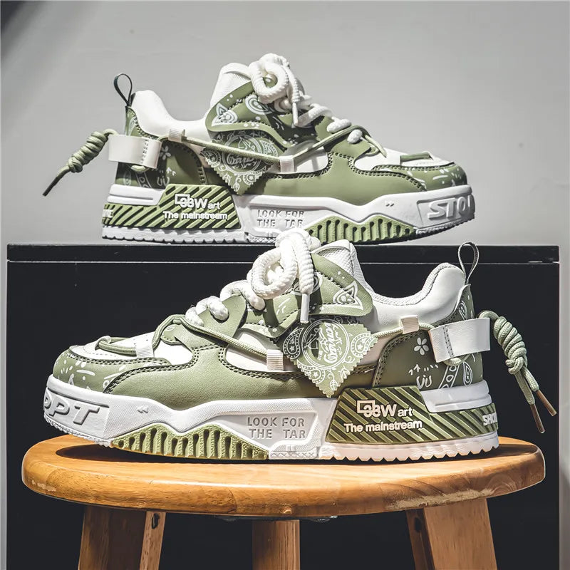 Men's Casual Board Shoes Thick sole Platform Height Increasing Shoes Korean version trend Board shoes Clunky Sneaker Dad Shoes