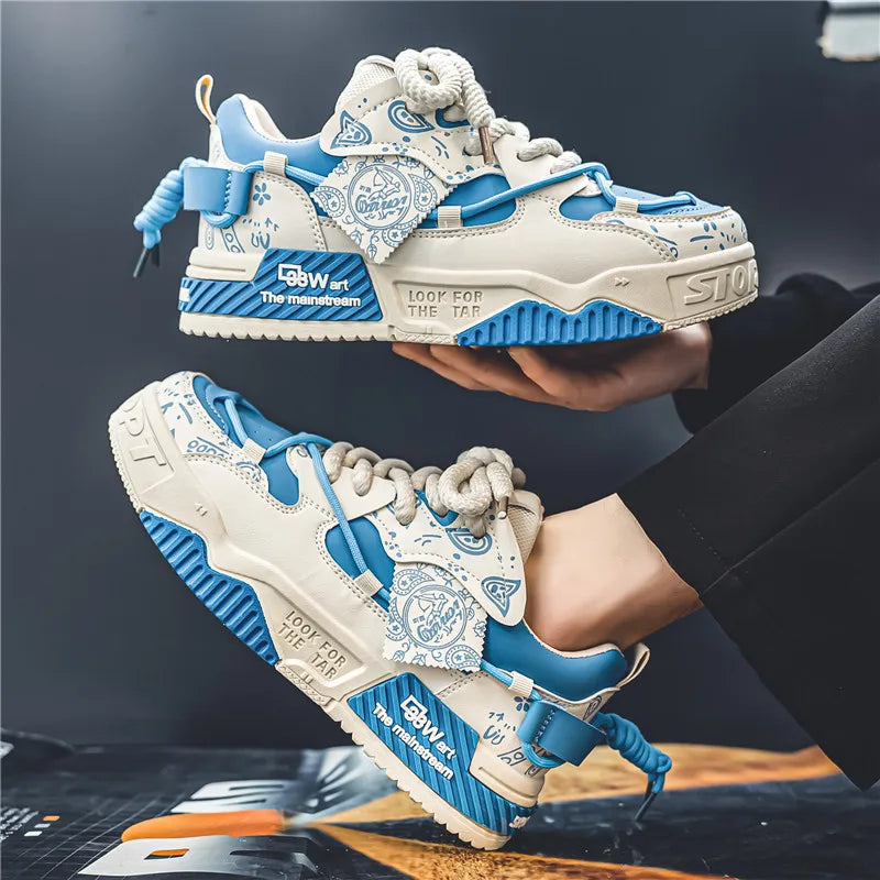 Men's Casual Board Shoes Thick sole Platform Height Increasing Shoes Korean version trend Board shoes Clunky Sneaker Dad Shoes
