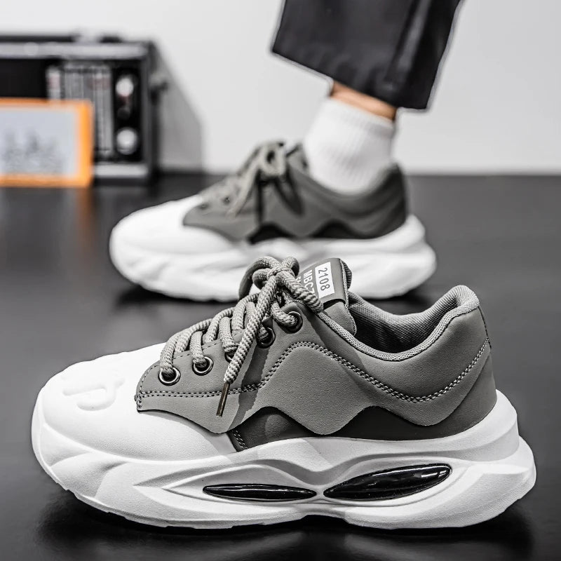 Thick Sole Men Chunky Sneakers Outdoor Wear-resistant Male Trends 2025 New Mens Casual Shoes Fashion Comfort Anti Slip Vulcanize