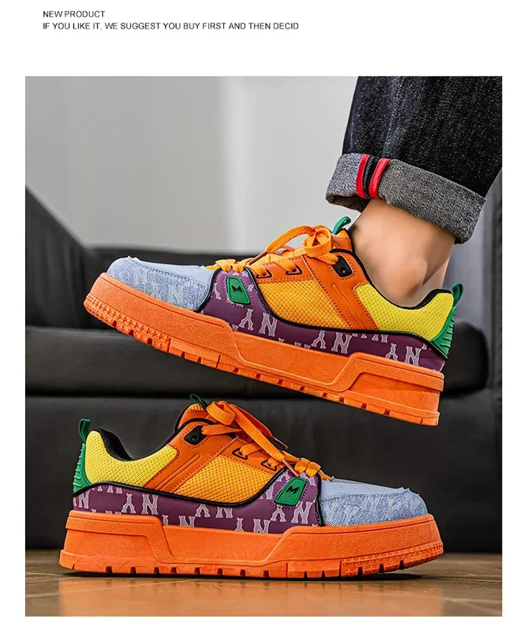 2025 New Spring Shoes for Men Thick Soles Increase Board Shoes All Casual Sports Shoes Fashion Trend Ins Men Board Shoes