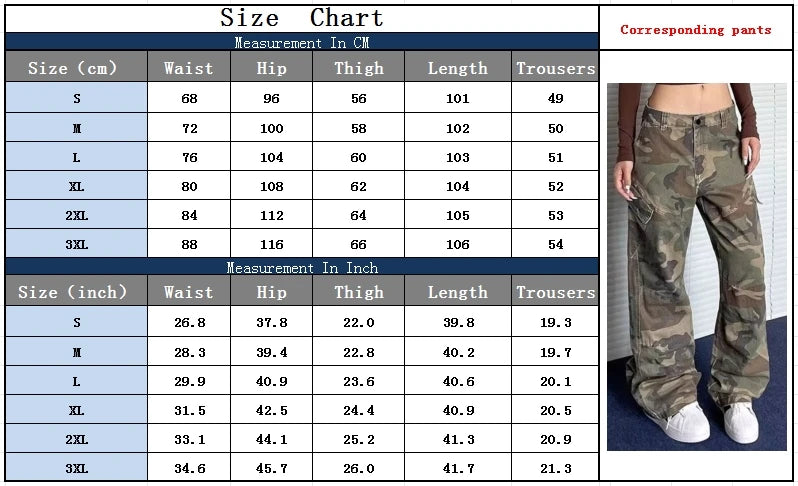 2024 Cyber Y2K Streetwear Washed Camouflage Pleated Baggy Jeans Cargo Pants For Women Clothes Underwear Lady Casual Trousers