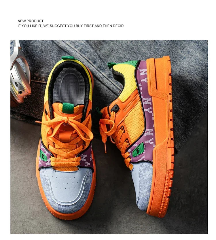 2025 New Spring Shoes for Men Thick Soles Increase Board Shoes All Casual Sports Shoes Fashion Trend Ins Men Board Shoes