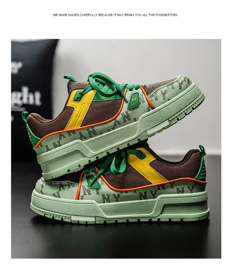 2025 New Spring Shoes for Men Thick Soles Increase Board Shoes All Casual Sports Shoes Fashion Trend Ins Men Board Shoes
