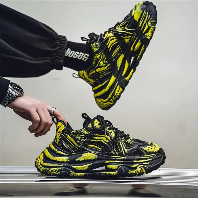 2025 Autumn High End Fashion Trendy Men's Shoes Wear Resistant Light Luxury Daily Color Blocked Casual Sports Shoes