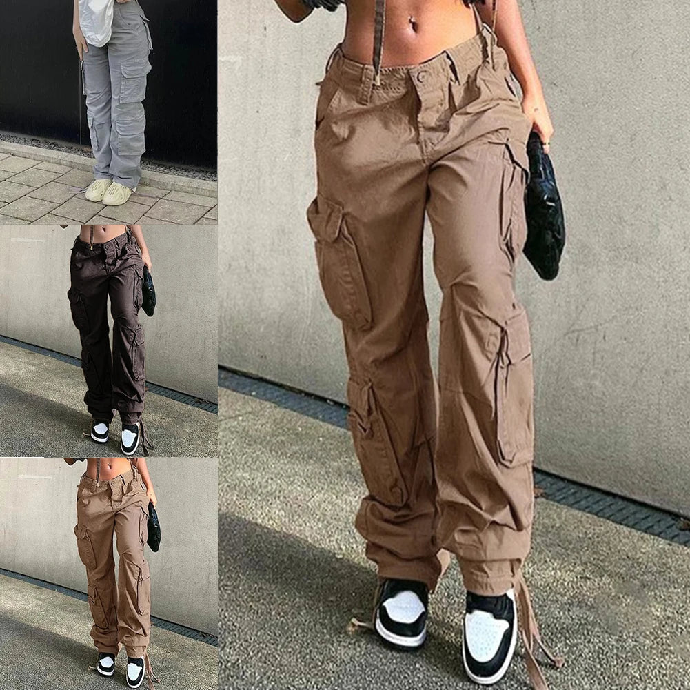 Outdoor Activities L Light Grey Baggy Cargo Pants Fashion Vintage Women Trousers Casual Women's Pants Ideal For Vacation