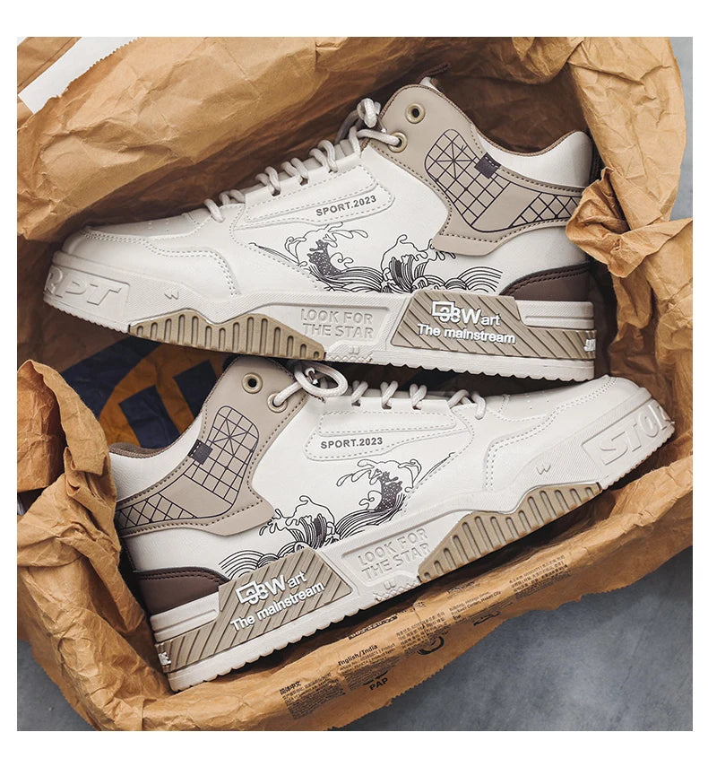 High-Top Men Casual Shoes Fashion Non-Slip Men Sneakers Breathable Lace Up Walking Shoes Male Flat Tenis Shoes Zapatillas Hombre
