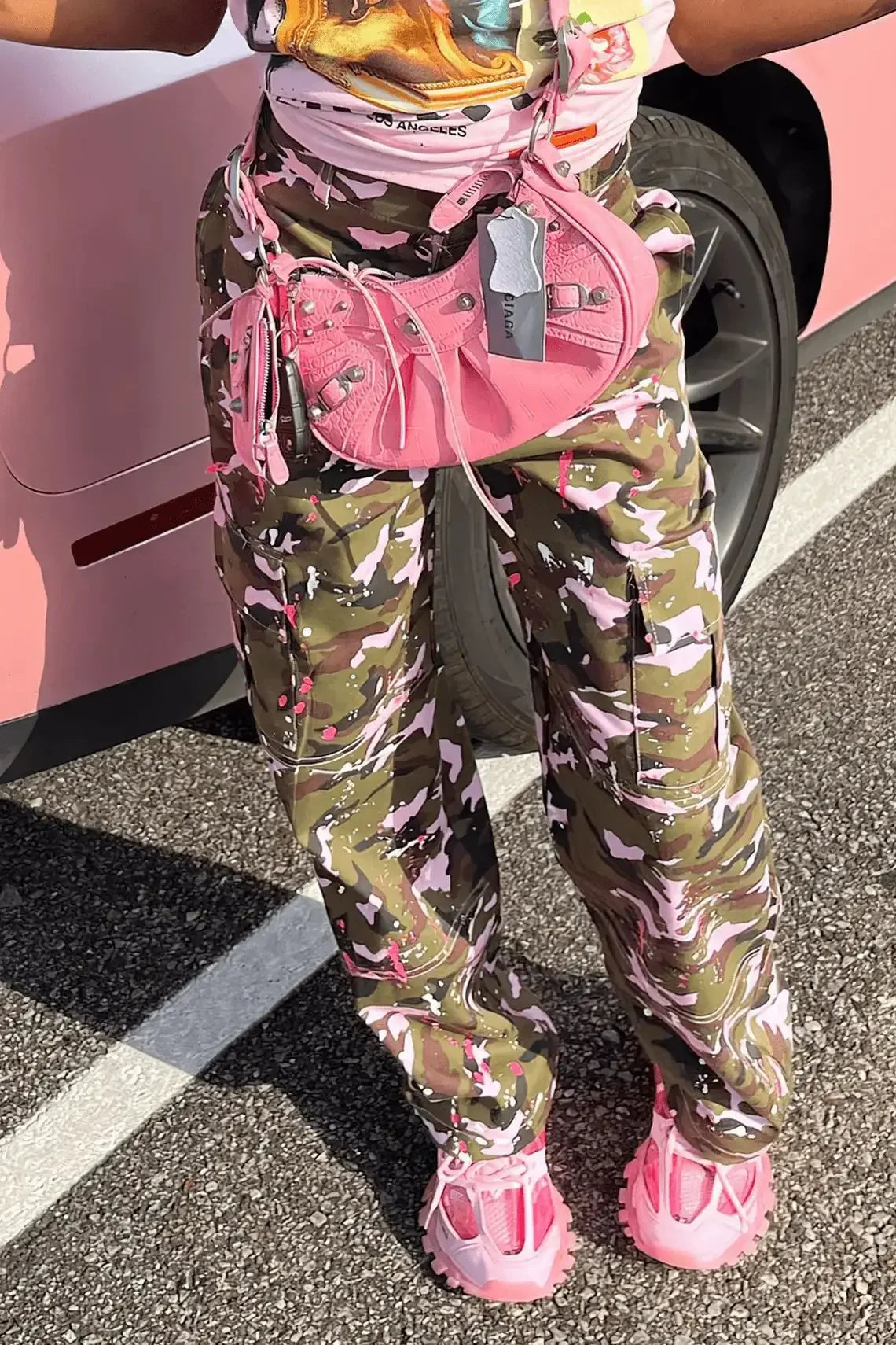 Summer Outfits y2k Clothes Streetwear Print Pants For Women Gray Casual Trousers Baggy High Waist Wide Leg Pants Trousers