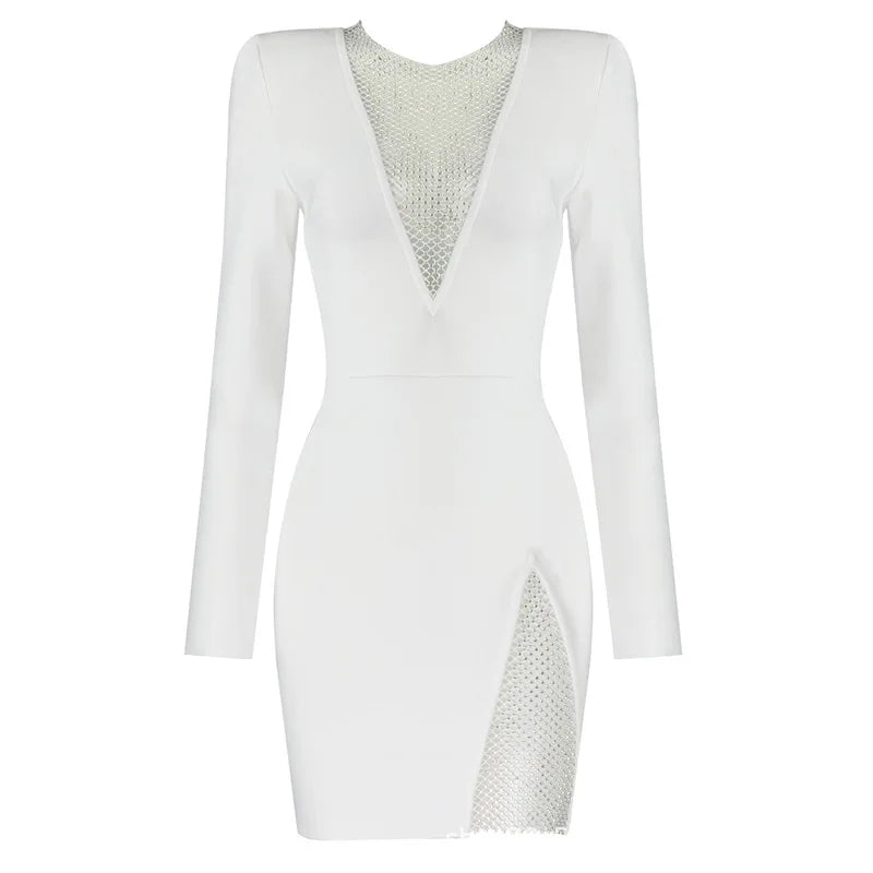 2025 New Arrival Diamond-encrusted See-through Dress Nightclub Tight-fitting Sexy Formal Dress