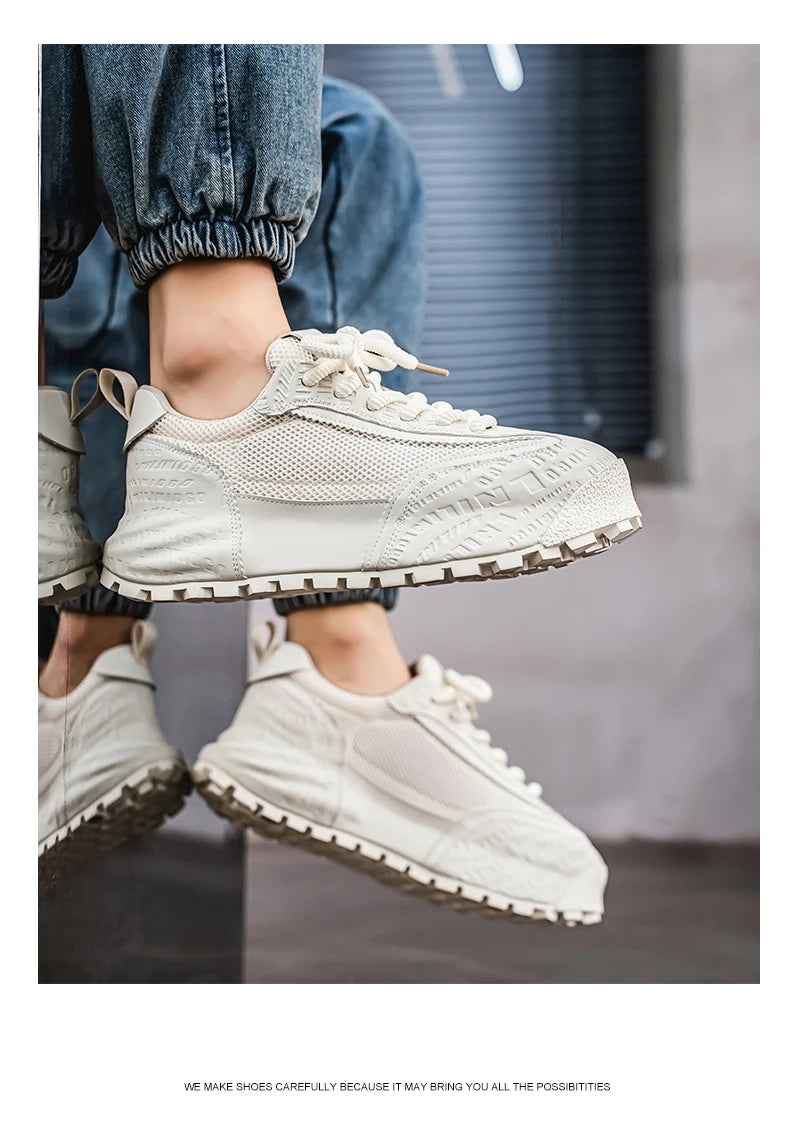 New Mens Shoes Large Size Breathable Sneakers Breathable Composite Seiko Upper Thickened Anti-slip Wear-resistant Soles Shoe