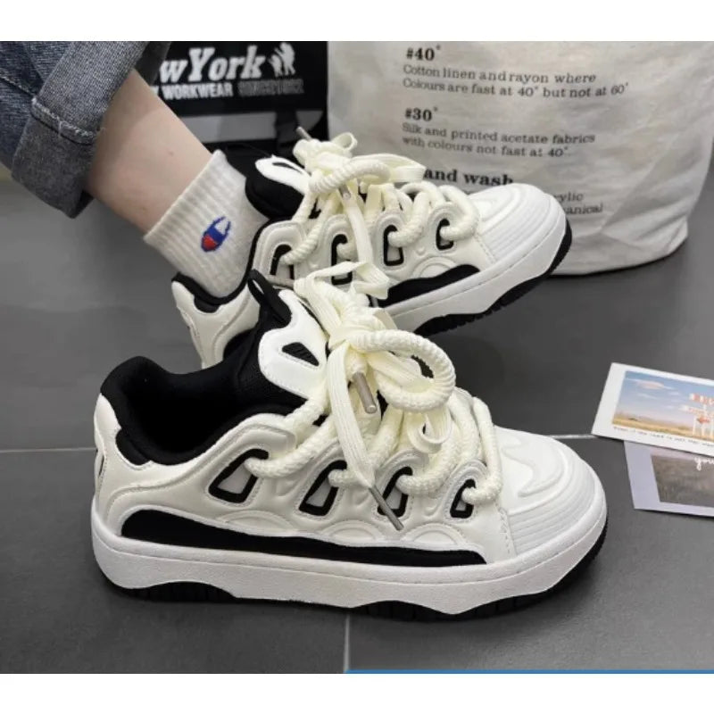 White Fashion Womens Sports Shoes Street Student Casual Platform Sneakers Running Harajuku Comfortable New Ladies Shoes